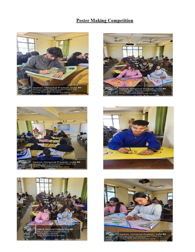 Poster making and slogan writing competition on dated 16-12-2025