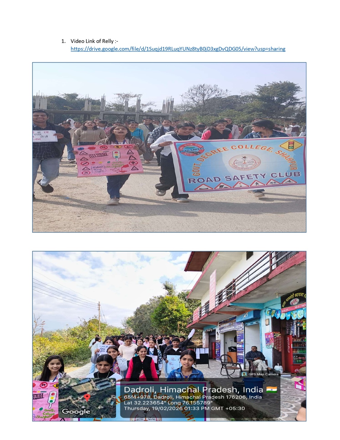 OATH,RALLY AND LECTURE ON ROAD SAFETY AWARENESS FROM POLICE DEPTT.