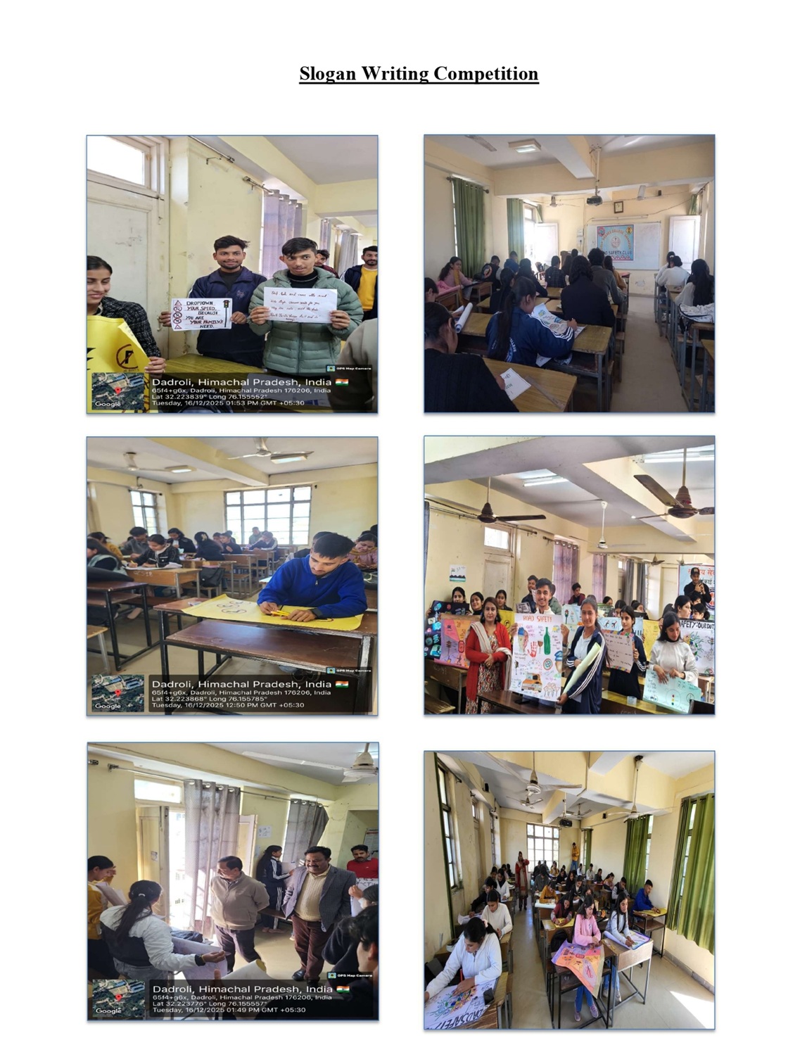 Poster making and slogan writing competition on dated 16-12-2025